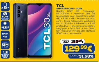 Euronics Smartphone tcl - 30se offerta