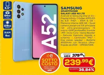 Euronics Smartphone samsung galaxy a52 4g lte offerta