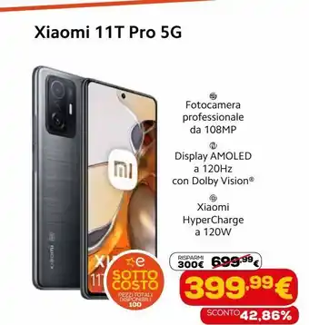 Euronics Xiaomi 11t pro 5g offerta