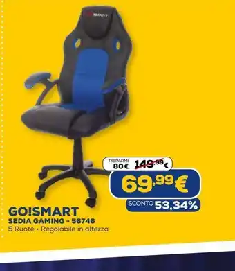 Euronics Go!smart sedia gaming - 56746 offerta