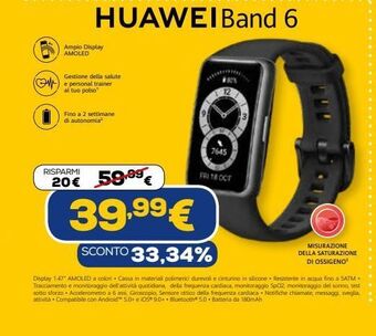 Euronics Huawei band 6 offerta