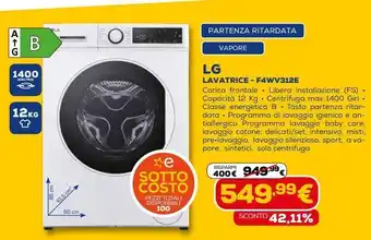 Euronics Lavatrice lg - f4wv312e offerta