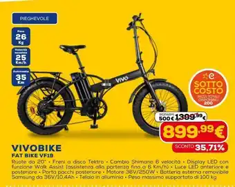 Euronics Vivobike fat bike vf19 offerta