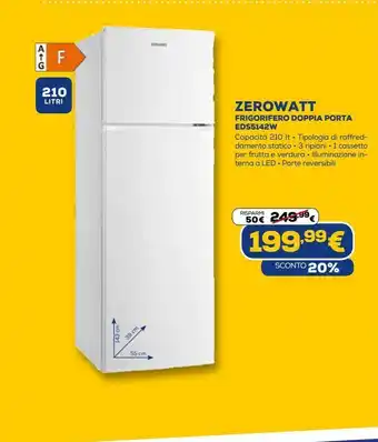Euronics Frigoriferi zerowatt doppia porta - eds5142w offerta