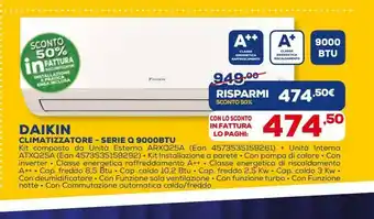 Euronics Climatizzatori daikin - serie q 9000btu offerta