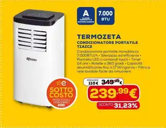 Euronics Condizionatore portatile termozeta tzazc2 offerta