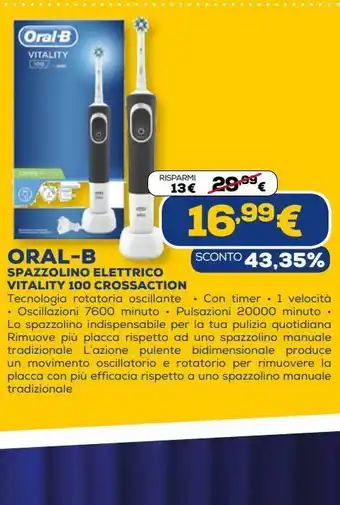 Euronics Spazzolino elettrico oral b vitality 100 crossaction offerta