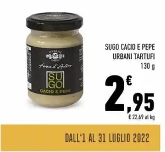 Conad Urbani Tartufi Sugo Cacio e Pepe 130 g offerta