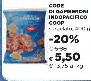 Coop Coop - Code Di Gamberoni Scottate E Surgelate 400 G(ml) offerta