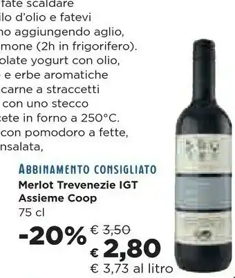 Coop Coop Merlot Trevenezie IGT Assieme offerta