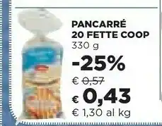 Coop Pancarre 20 Fette offerta