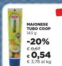 Coop Coop Maionese Tubo offerta