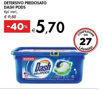 Bennet Dash Detersivo Predosato Pods offerta
