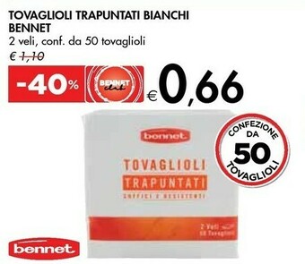 Bennet Bennet Tovaglioli Trapuntati Bianchi offerta