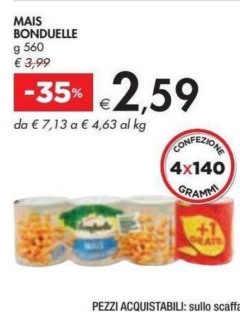 Bennet Mais bonduelle offerta