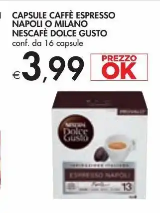 Capsule caffè espresso napoli o milano nescafè dolce gusto