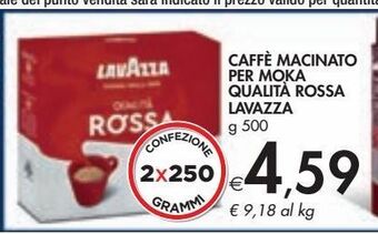 Bennet Caffè macinato per moka qualità rossa lavazza offerta