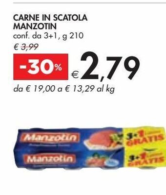 Bennet Carne in scatola manzotin offerta