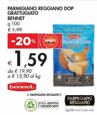 Bennet Parmigiano reggiano dop grattugiato bennet offerta