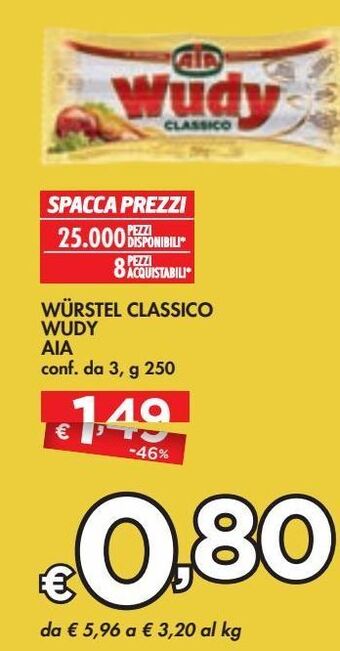 Bennet Wurstel classico wudy aia offerta