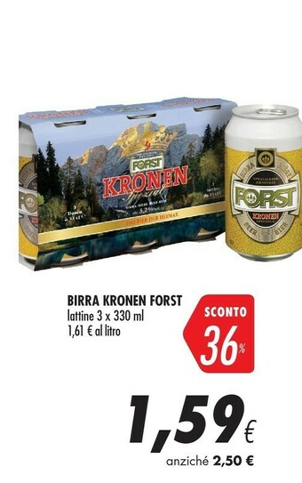 Coop Forst Birra Kronen offerta