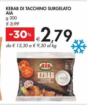 Bennet Kebab di tacchino surgelato aia offerta
