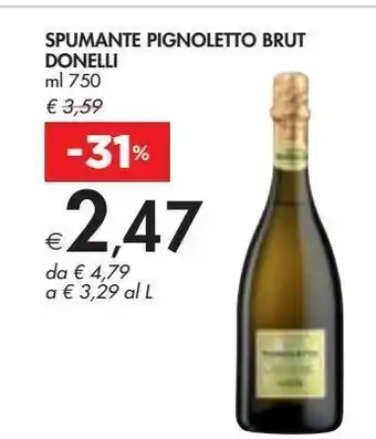 Spumante pingoletto brut donelli