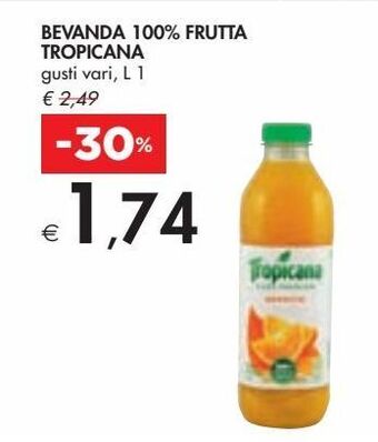 Bennet Bevanda 100% frutta tropicana offerta