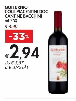 Bennet Gutturnio colli piacentini doc cantine bacchini offerta