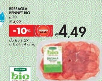 Bennet Bresaola bennet bio offerta