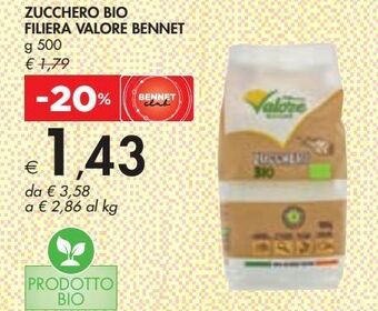 Bennet Zucchero bio filiera valore bennet offerta