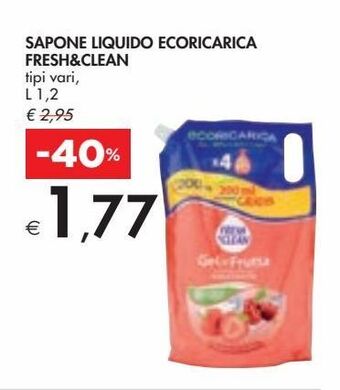 Bennet Sapone liquido ecoricarica fresh&clean offerta