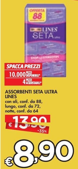 Bennet Assorbenti seta ultra lines offerta