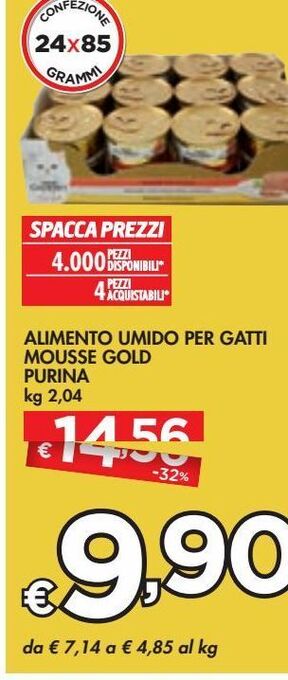Bennet Alimento umido per gatti mousse gold purina offerta