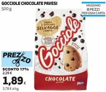 Ipercoop Gocciole chocolate pavesi offerta