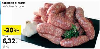 Ipercoop Salsiccia di suino confezione famiglia offerta