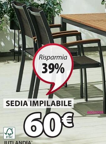 JYSK Sedia impilabile offerta
