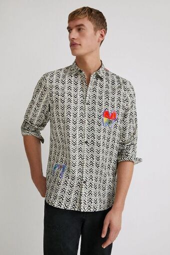 Saldi camicia a manica lunga geometrie
