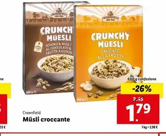Lidl Muesli croccante 600g offerta