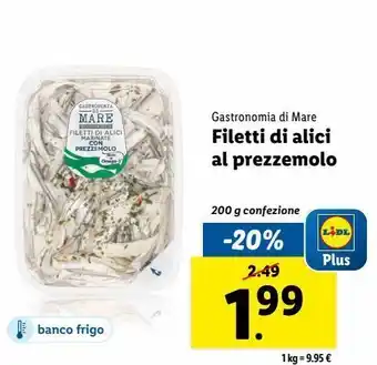 Lidl Filetti di alici al prezzemolo 200g offerta