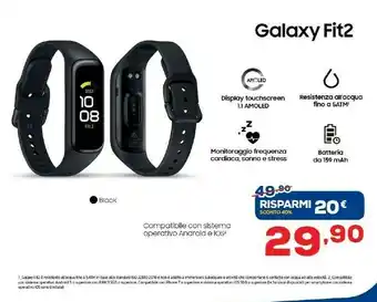 Euronics Samsung Galaxy Fit2 AMOLED Braccialetto Per Rilevamento Di Attività 2,79 Cm (1.1") Nero offerta