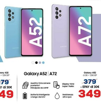 Euronics Samsung Galaxy A52 128 GB Display 6.5” FHD+ Super AMOLED Awesome White offerta