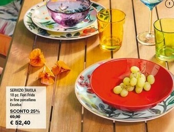 Iper La Grande Excelsa Servizio Tavola 18 Pz Fiori Frida In Fine Porcellana offerta