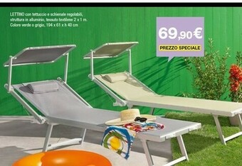 Iper La Grande Lettino Con Tettuccio E Schienale Regolabili offerta