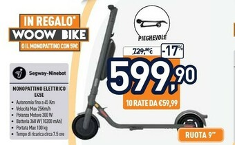 Unieuro Ninebot by segway Ninebot KickScooter E45E offerta