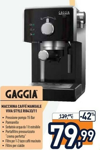 Gaggia La Macchina Da Caffè Manuale Viva Style RI8433/11