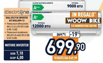 Unieuro Electroline Dual Split DC Inverter Kit Dual 4099+12 offerta