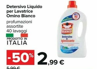 Carrefour Omino Bianco Detersivo Liquido Lavatrice 40 Lavaggi offerta