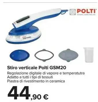 Carrefour Polti GSM20 Vapore Per Indumenti Portatile 0,06 L Blu, Bianco 1000 W offerta