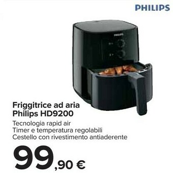 Carrefour Philips Essential HD9200/91 Friggitrice Singolo 4,1 L Indipendente 1400 W Friggitrice Ad Aria Calda Nero offerta